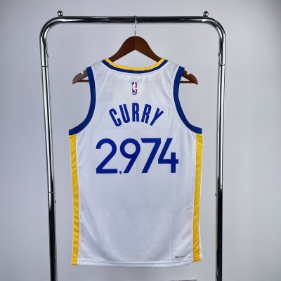 NBA 2974 Curry warriors Maillot blanc